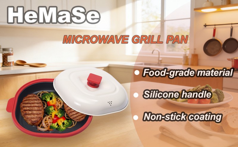 Smart microwave grill multi-pot with steam vent - cooking grilled steak with perfect grill marks